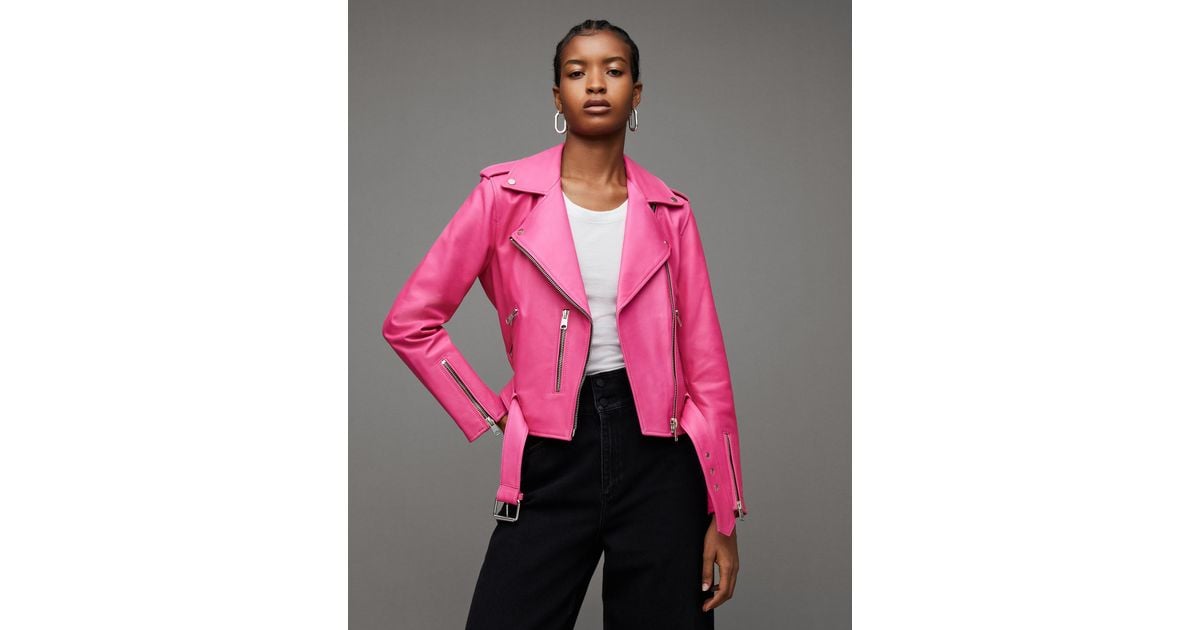 All saints balfern outlet jacket pink