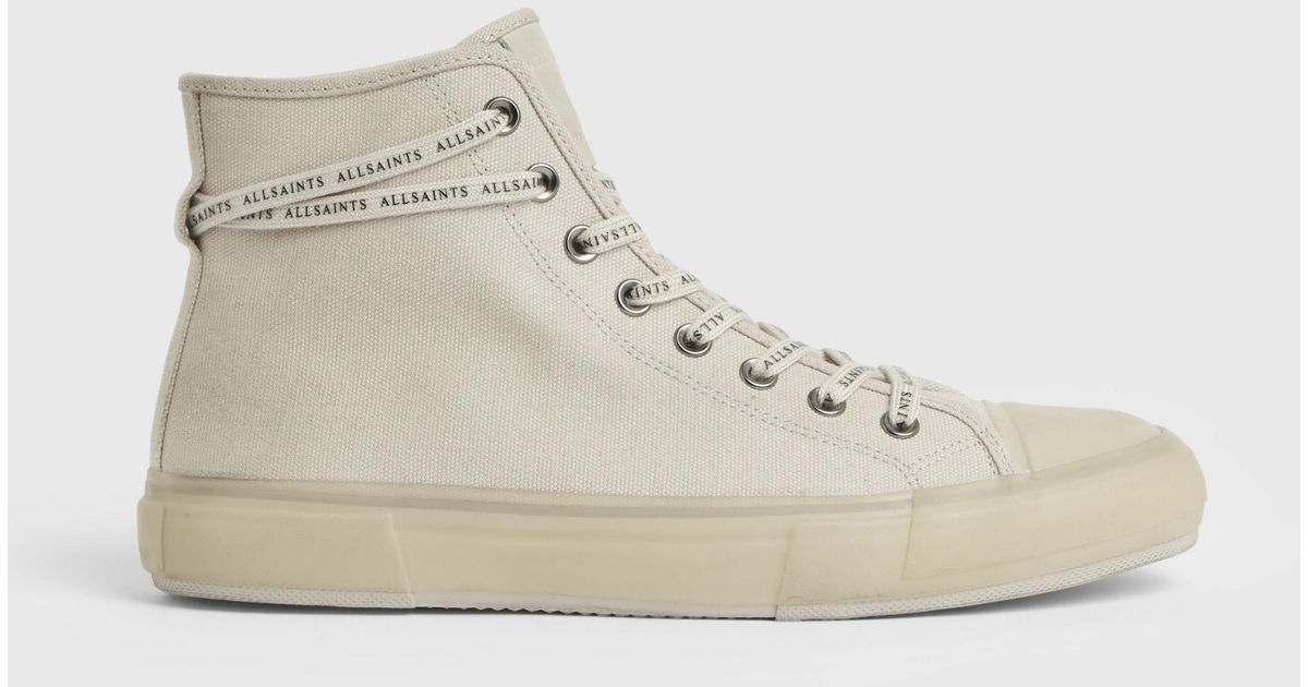 AllSaints Jaxon High Top Canvas Sneakers in Chalk White (White) for Men