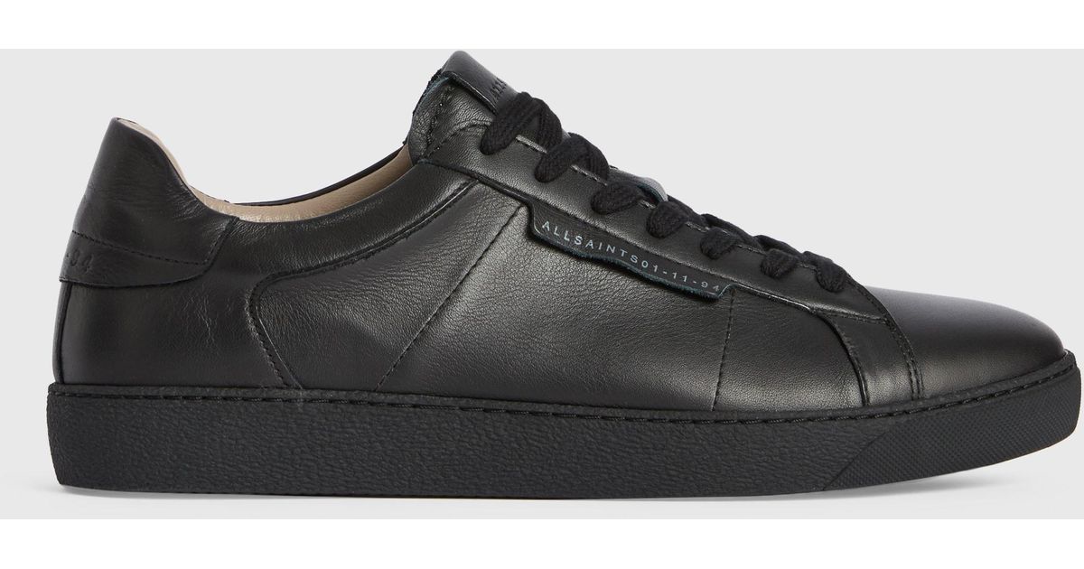 AllSaints Sheer Low Top Leather Sneakers in Black for Men | Lyst