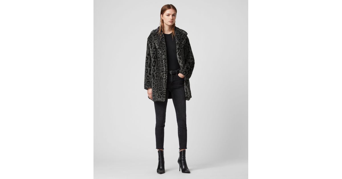 all saints amice leopard jacket