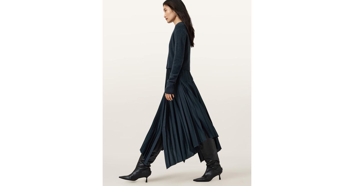 AllSaints Jax 2-In-1 Maxi Dress in Blue | Lyst