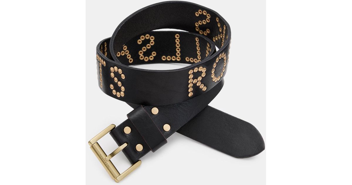 All Saints Studded Logo Leather Belt Size Large Nwt ❤️ All Saints Rocks Brown Leather Belt Mens Large | eBay main image 2