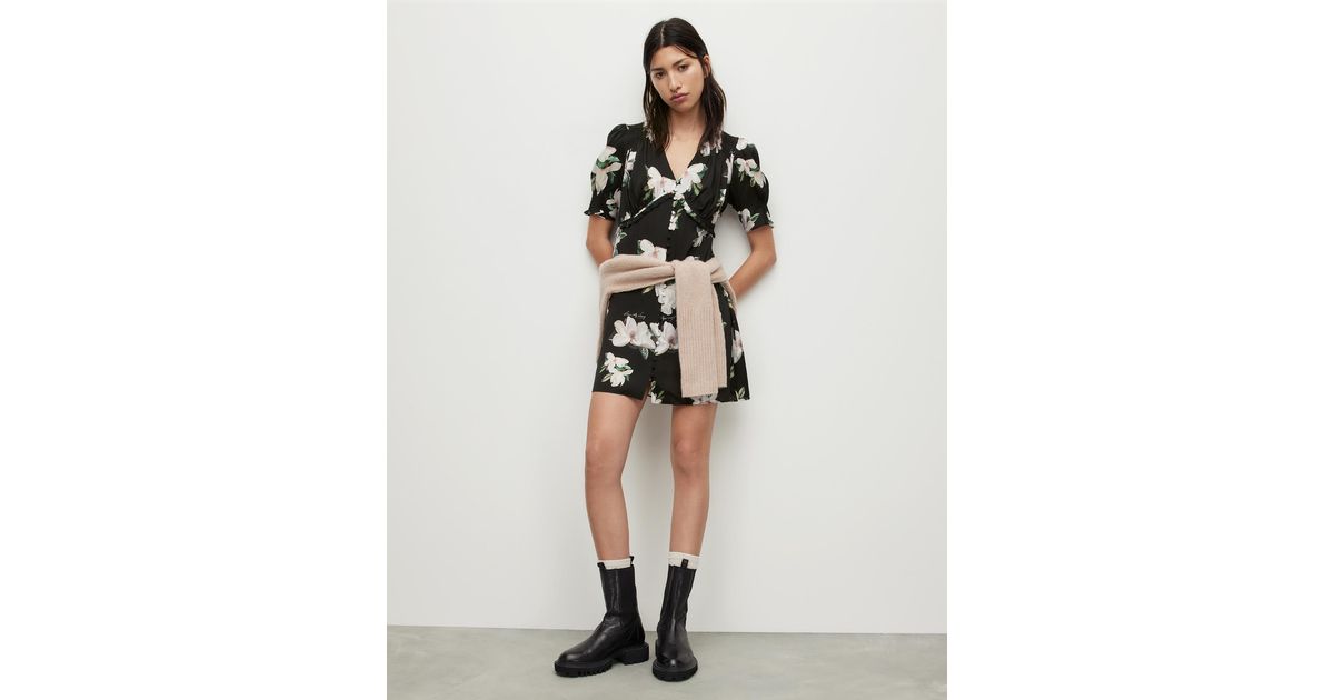 AllSaints Demi Alessandra Floral Mini Dress in Natural Lyst Australia