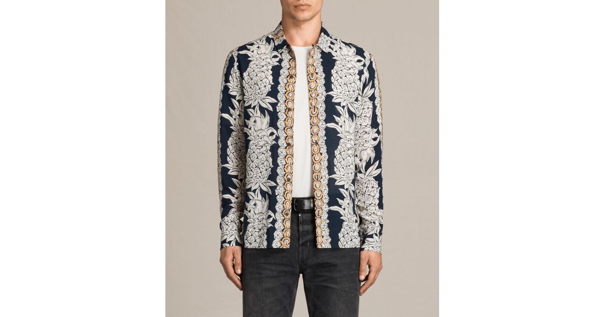 AllSaints Synthetic Ananas Shirt in Blue for Men - Lyst