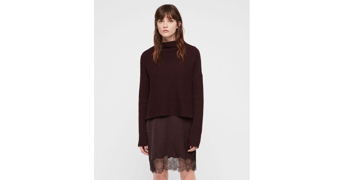 all saints eloise funnel neck dress