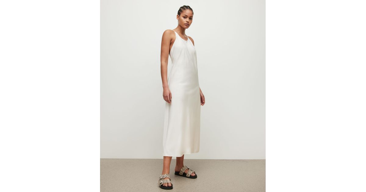 AllSaints Coralie Slip Dress in White | Lyst