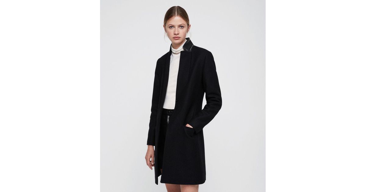 allsaints leni stud coat