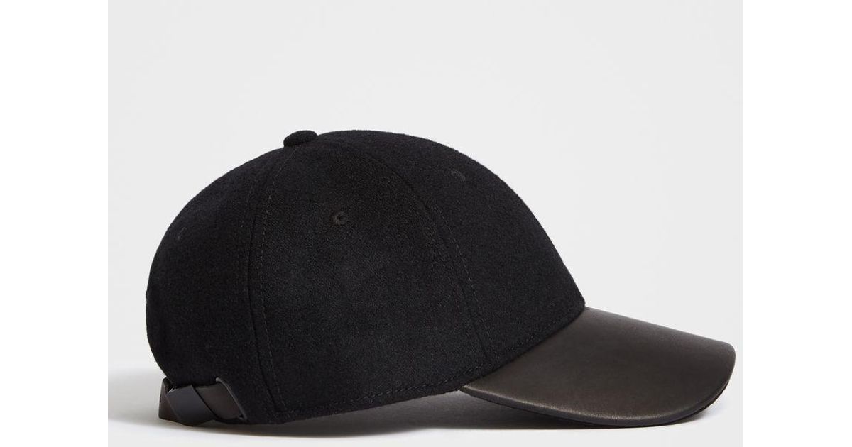 AllSaints Wool Baseball Cap in Black 