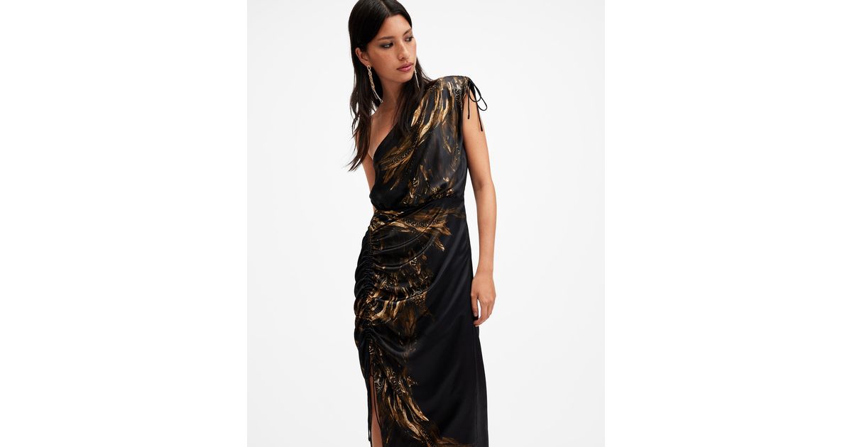 laura silk blend one shoulder maxi dress All saints Laura silk blend one shoulder maxi