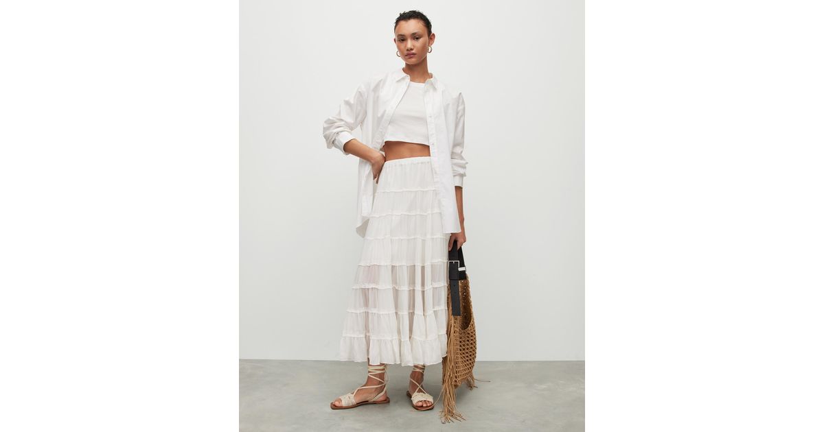 Eva Maxi Denim Skirt in Chalk main image 0