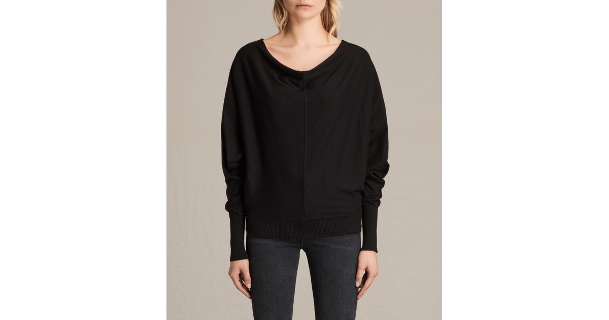 Allsaints Elgar Cowl Neck Jumper in Black | Lyst Allsaints Elgar Cowl Neck Jumper in Black | Lyst