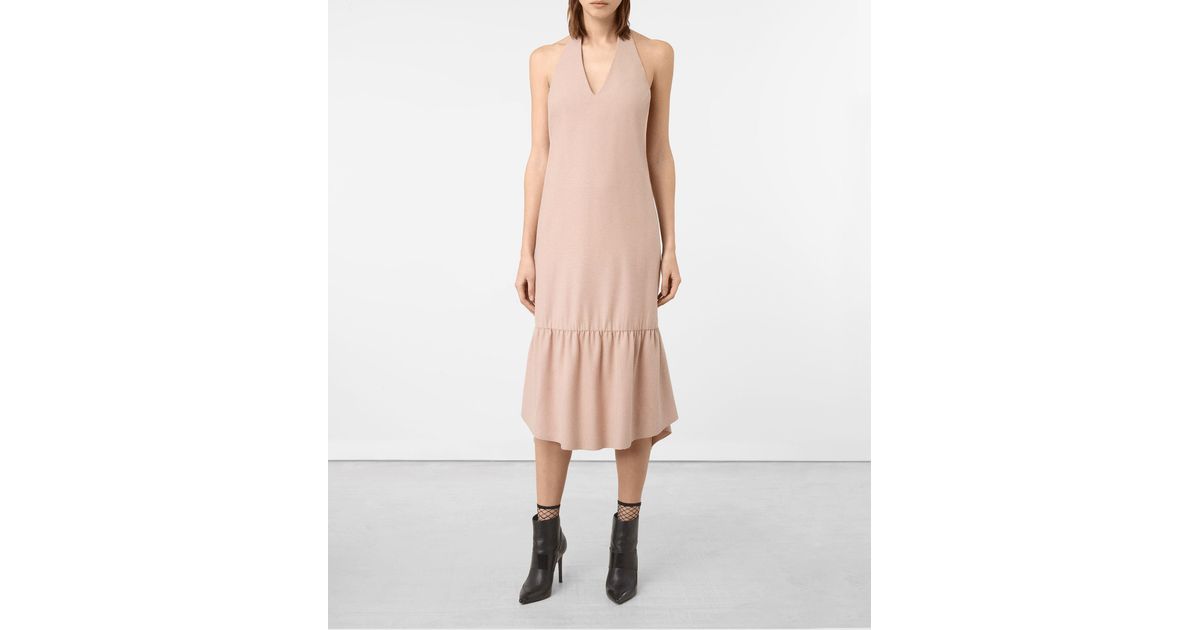 pink wool dress
