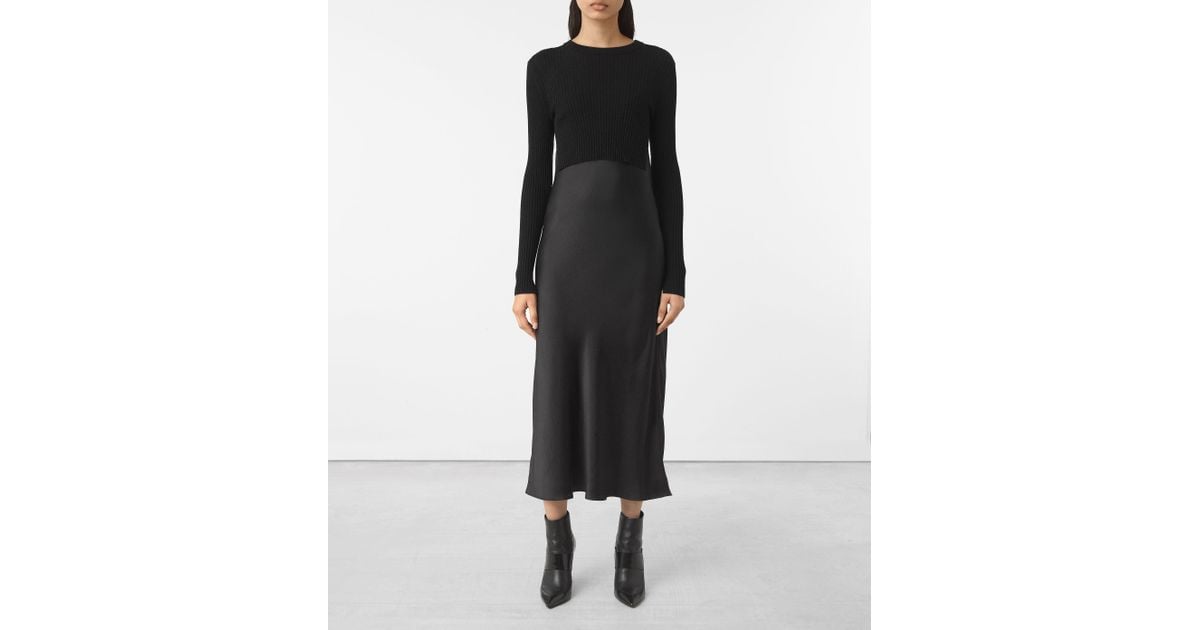 all saints kowlo roll neck dress