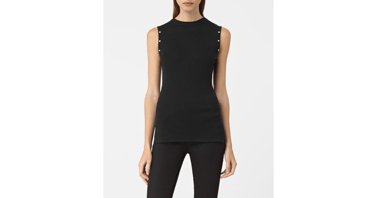 lyst allsaints rossa merino top in black lyst allsaints rossa merino top in black