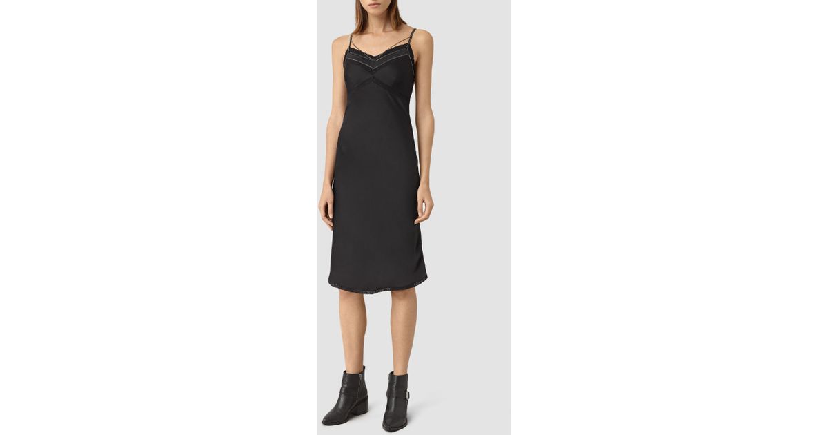 AllSaints Synthetic Zemery Dress in Black | Lyst