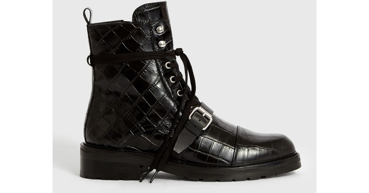 AllSaints Leather Crocodile Print 