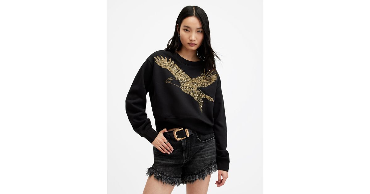 トレーナー スウェット SLITHA SEPARO SEQUIN SWEATSHIRT | SLITHA SEPARO スパンコール スウェットシャツ AllSaints Slitha Separo Sequin Sweatshirt - Black | Very Ireland