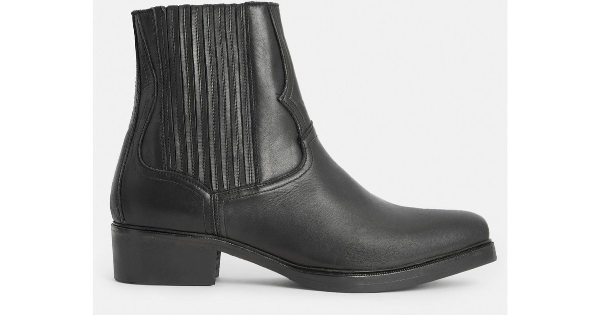 AllSaints Lasgo Leather Boots in Black for Men | Lyst