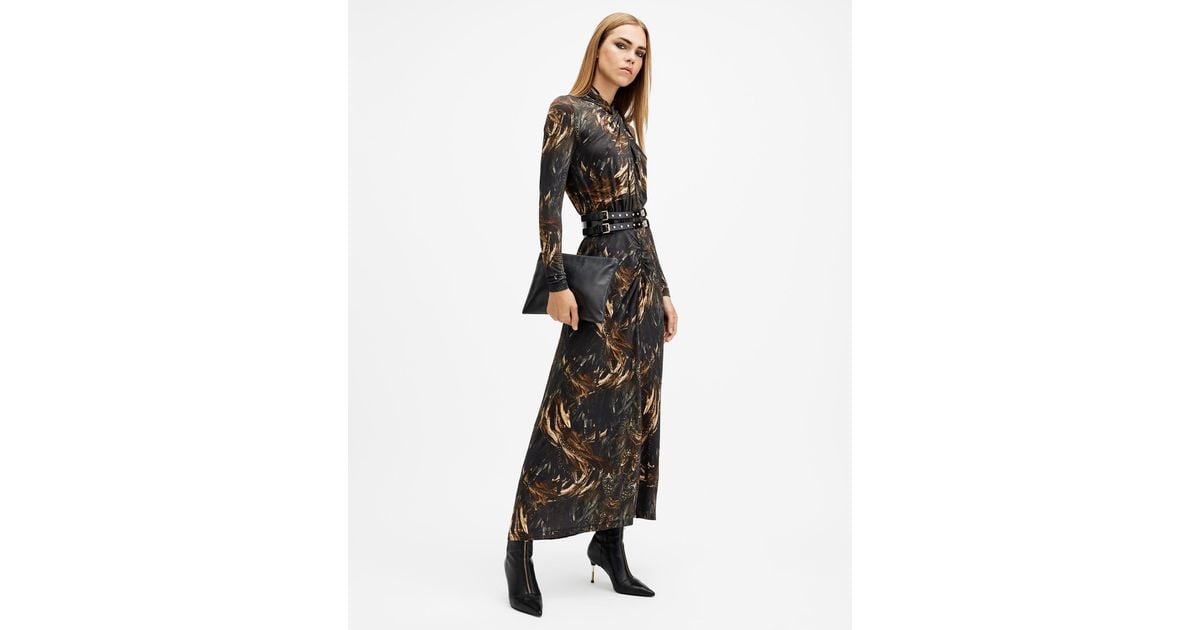 chinese dress ladies AllSaints Womens MINA Dress Charm Black 10 at Amazon Women's Clothing store