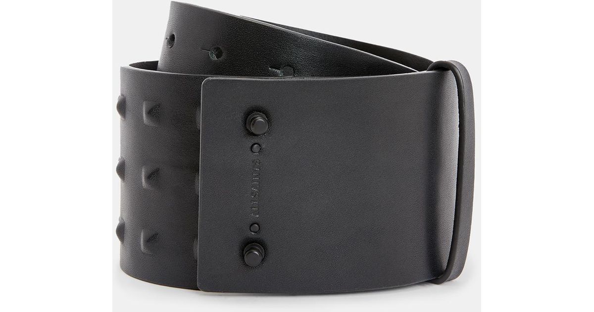 AllSaints Women's Leather Belt Black Size 38