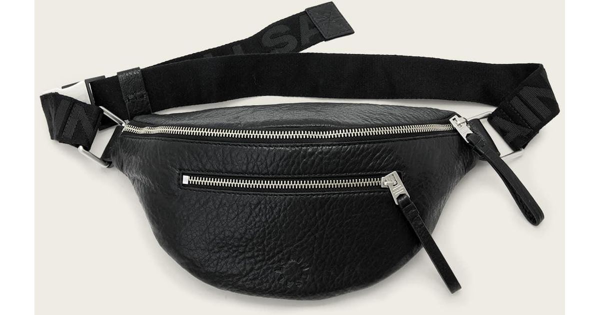 AllSaints Itoko Leather Bum Bag in Black for Men | Lyst