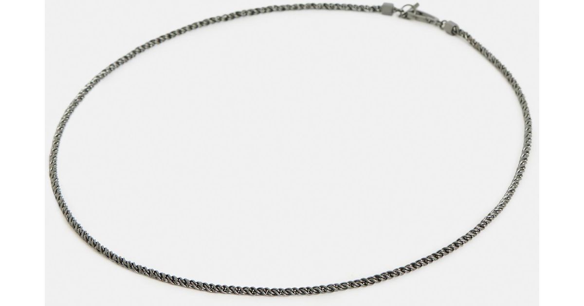 AllSaints Rope Chain Sterling Silver Necklace in Natural for Men