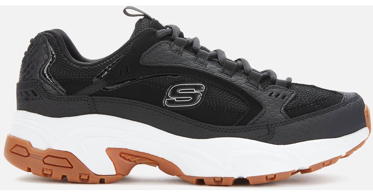 Skechers Synthetic Stamina Classy Trail Snake Emboss Trainers in Black ...