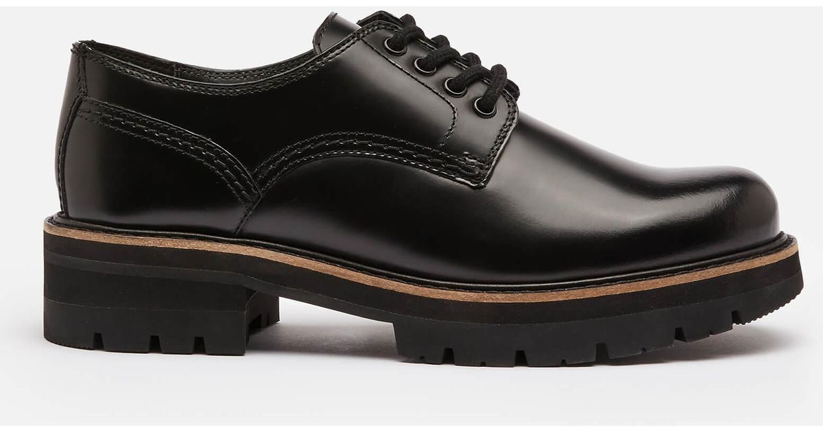 Clarks Orianna Leather Chunky Derby Shoes in Black | Lyst