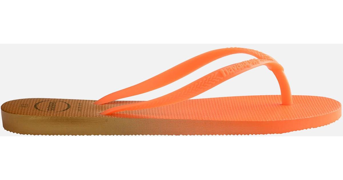 Havaianas Rubber Slim Gradient Flip Flops in Orange - Lyst