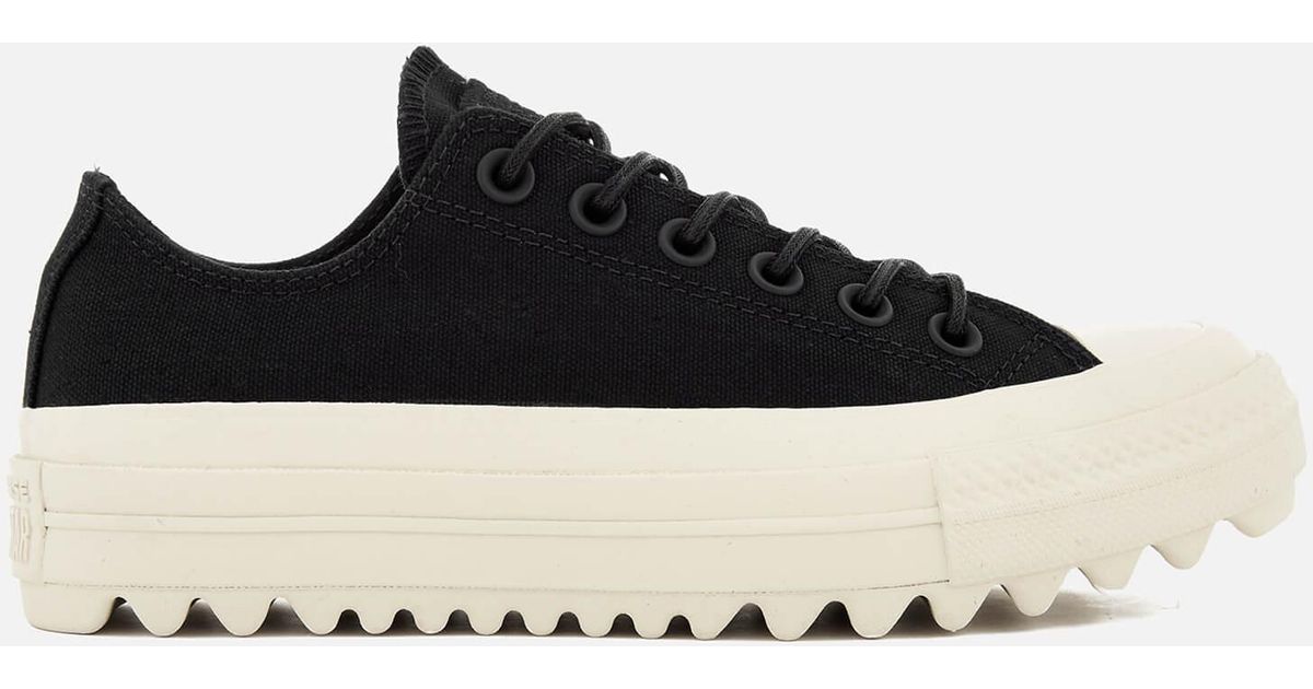 converse chuck taylor all star lift ripple ox trainers in black