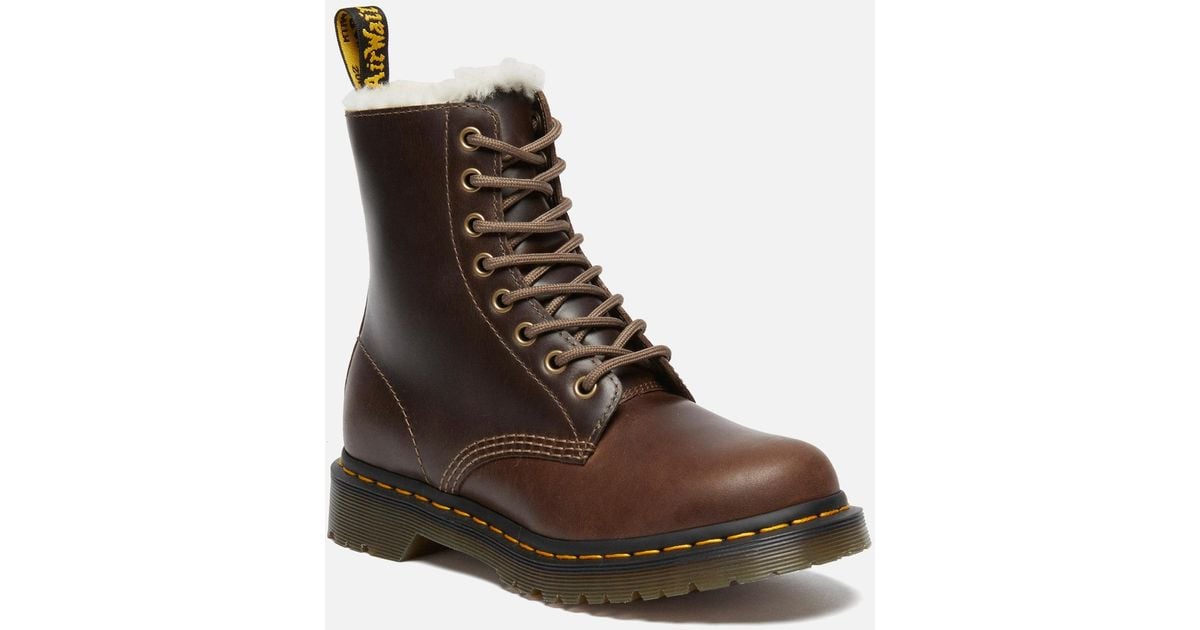 Martens 1460 Pascal Serena Leather Boots in Brown Lyst UK