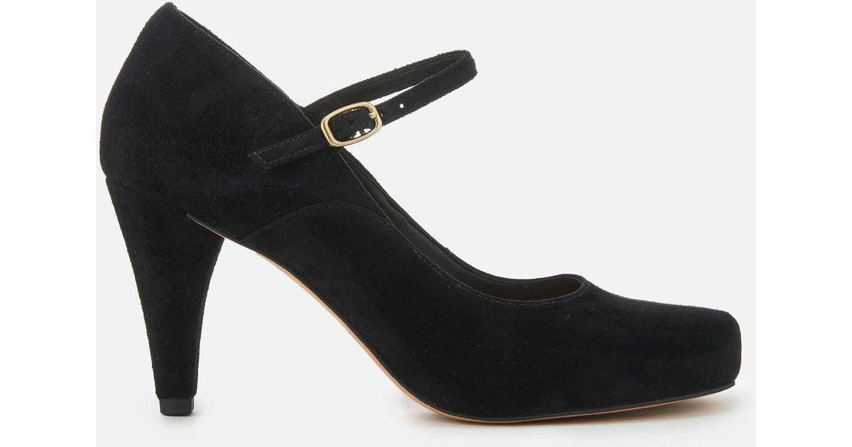 Clarks Dalia Lily Suede Mary Jane Heels in Black - Lyst
