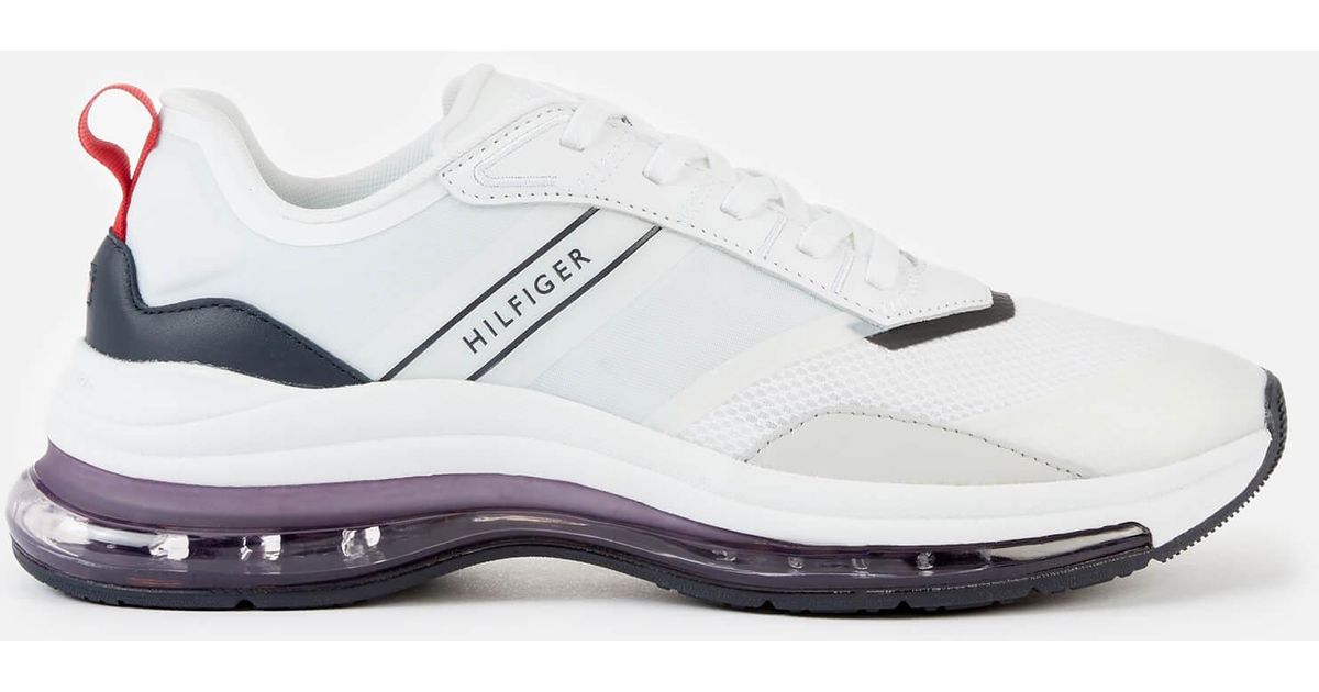 Tommy Hilfiger Leather Air Runner Mix Trainers in White for Men | Lyst