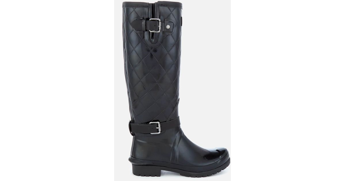 Barbour Rubber Women's Lindisfarne Slim Quilted Leg Wellies in Black - Lyst