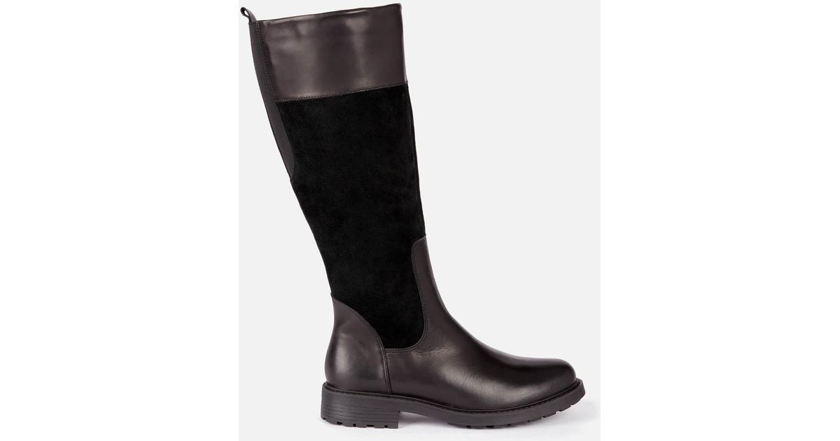 Clarks Orinoco 2 Hi Leather/warm Lined Knee High Boots in Black | Lyst