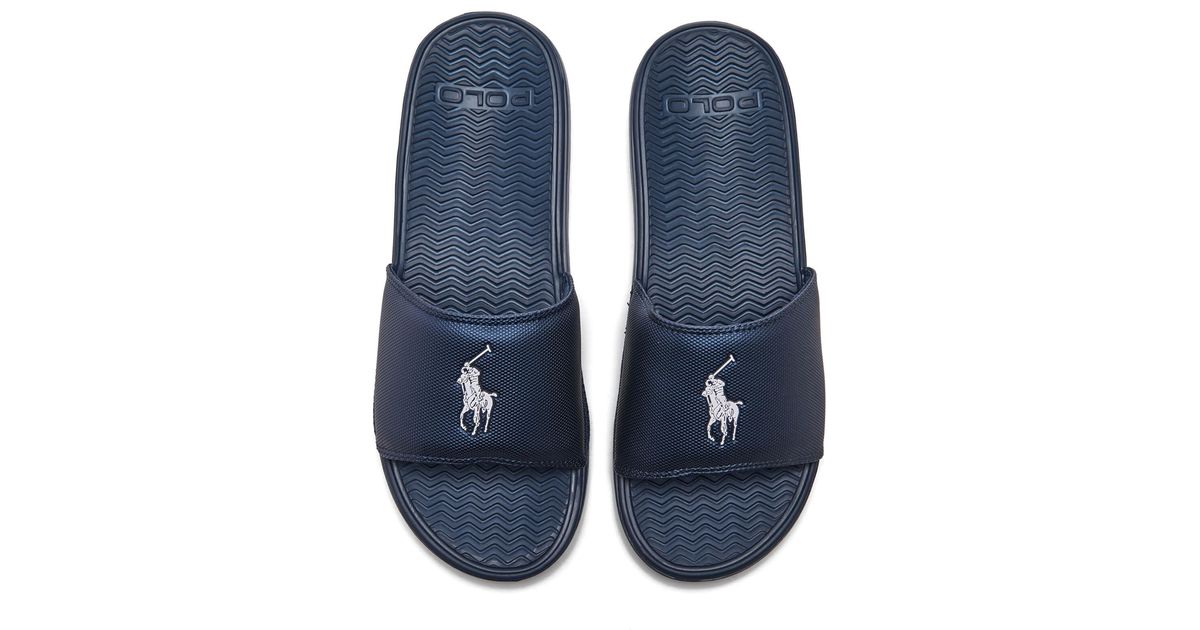 Polo Ralph Lauren Synthetic Rodwell Slide Sandals in Blue for Men | Lyst UK