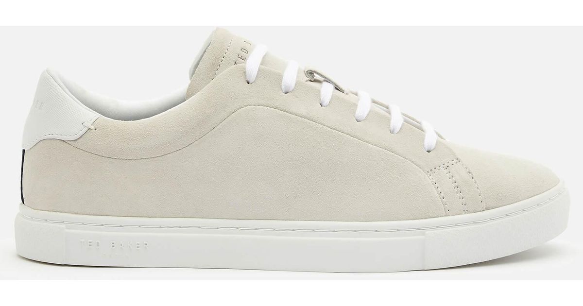Ted Baker Triloba Suede Cupsole Trainers in White for Men | Lyst Australia