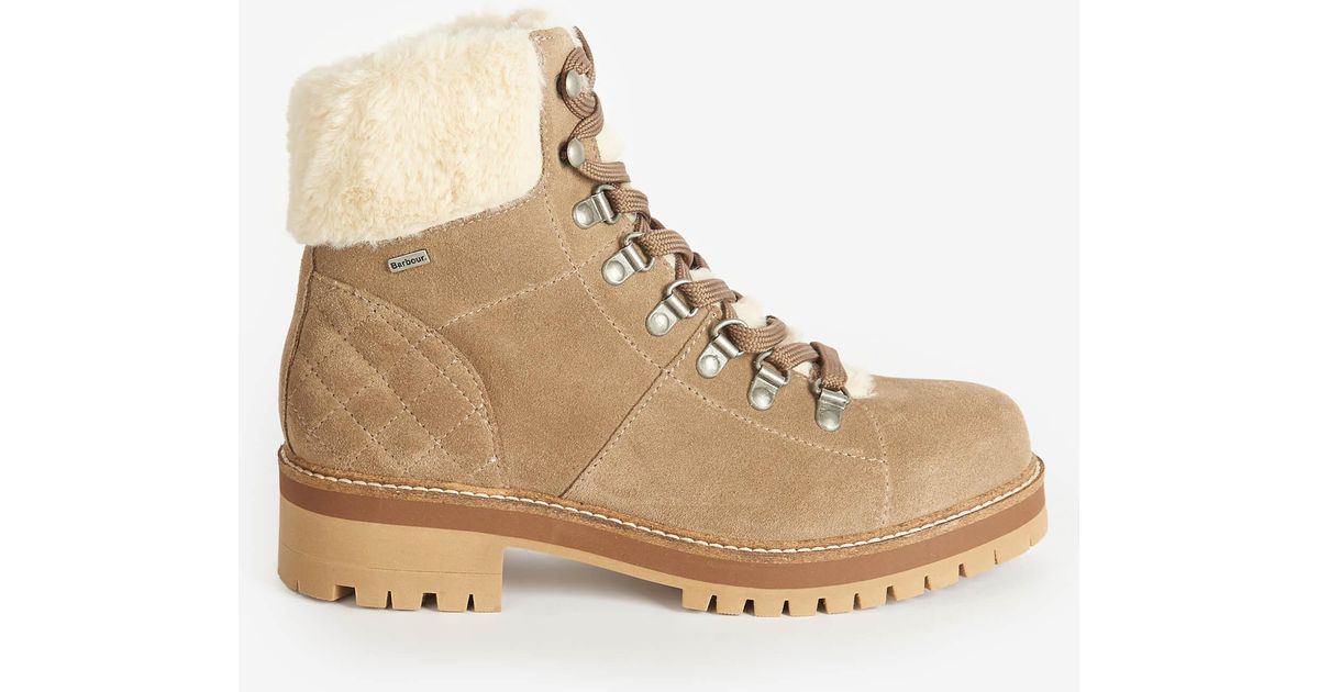 Barbour Lulu Suede Ankle Boots in Natural | Lyst