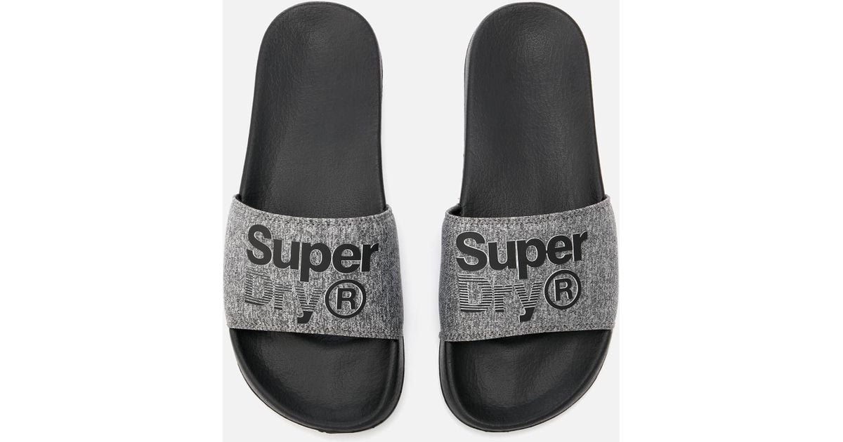 Superdry Lineman Pool Slide Sandals in Black for Men | Lyst