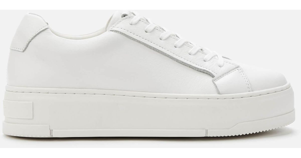 white leather flatform trainers