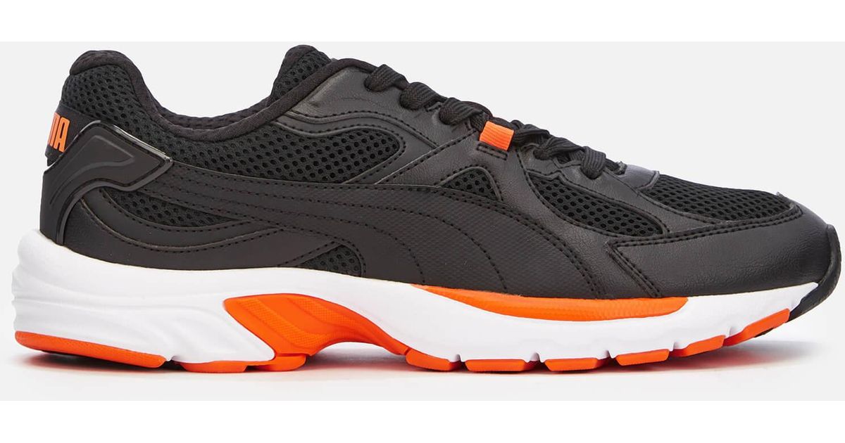 puma black orange trainers