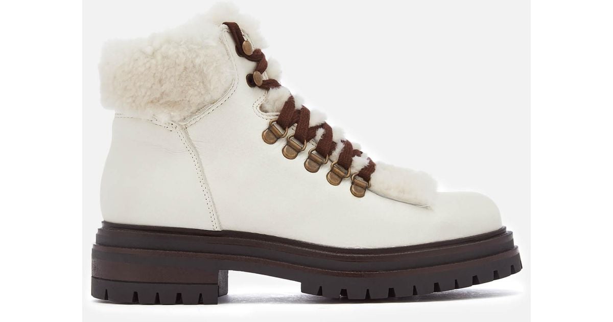 Kurt Geiger Kurt Geiger Regent White Leather Lace Up Ankle Boots - Save ...