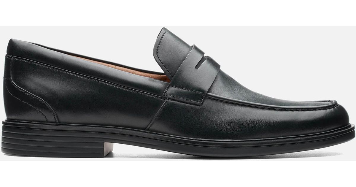 Clarks Un Aldric Step Leather Loafers in Black for Men Lyst
