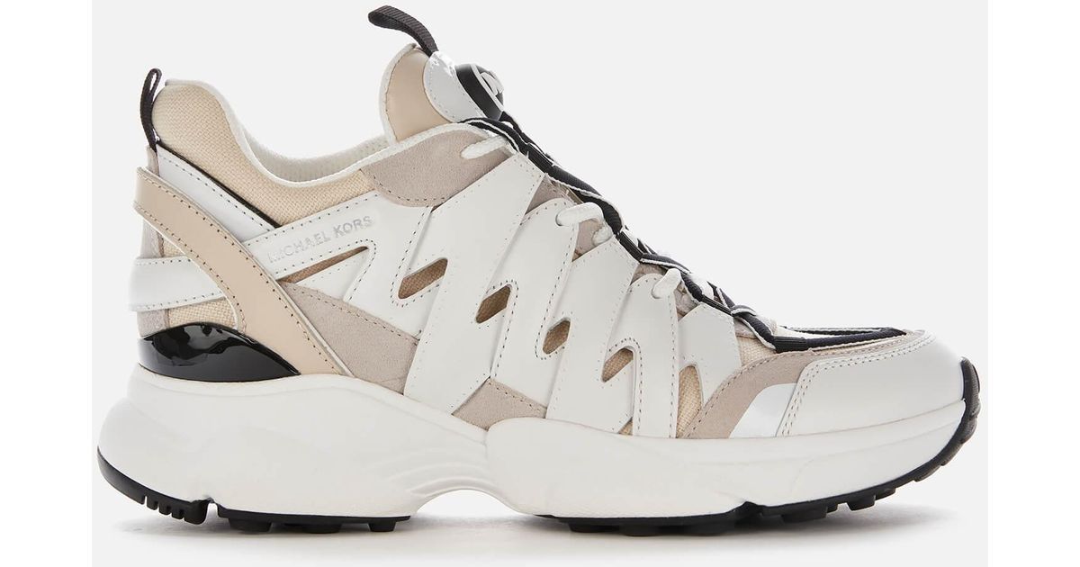michael michael kors hero leather and mesh trainer
