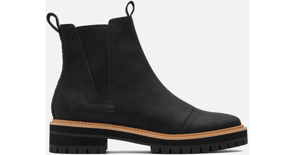 TOMS Dakota Water Resistant Leather Chelsea Boots in Black - Lyst