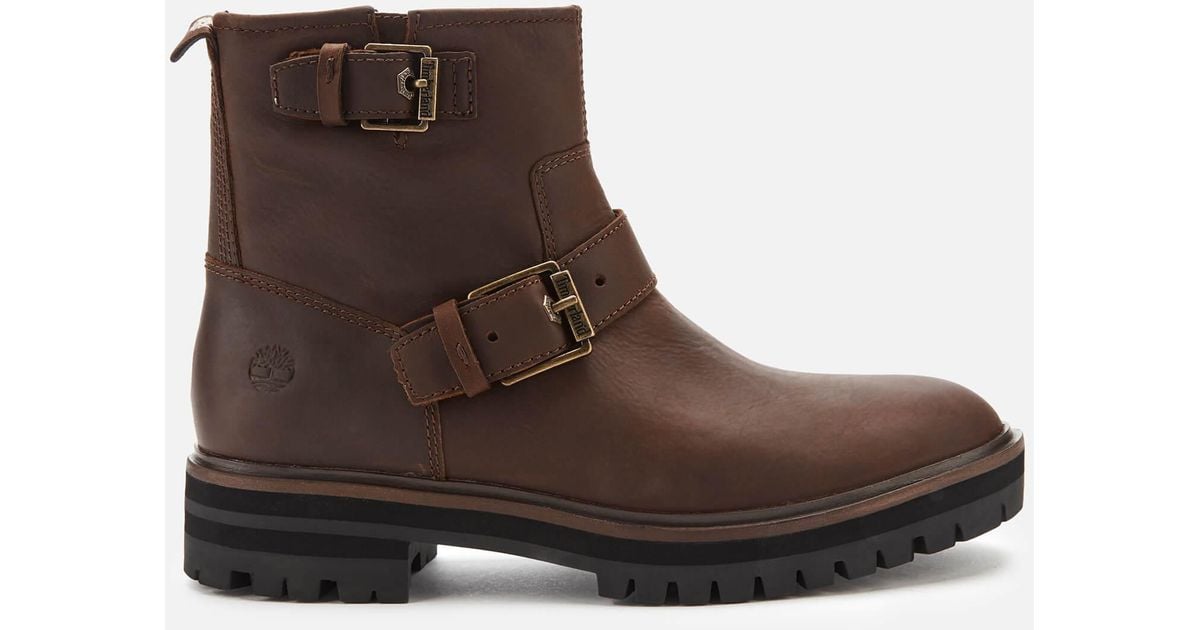 timberland black london square biker boots
