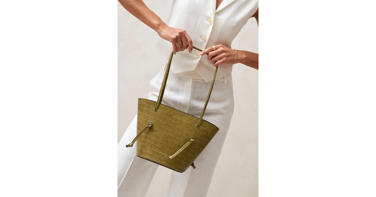 Alohas The Tangle Alli Green Leather Shoulder Bag in Natural | Lyst