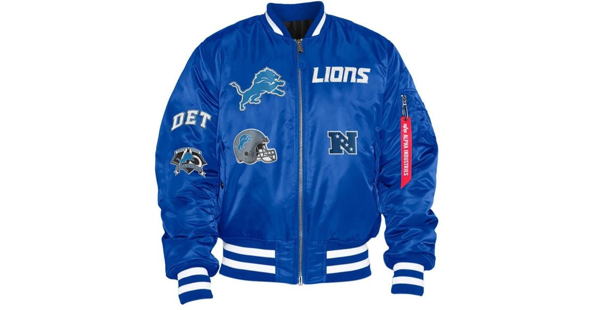 Alpha Industries Detroit Lions X Alpha X New Era Ma-1 Bomber Jacket in ...