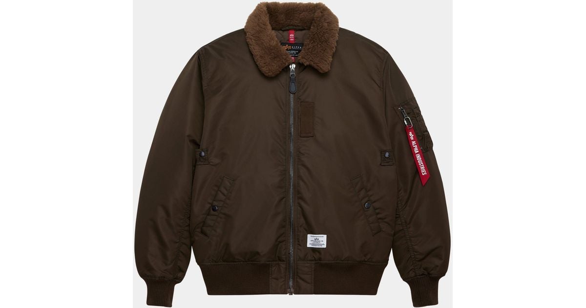 Alpha Industries B-15 Mod Bomber Jacket in Brown for Men | Lyst