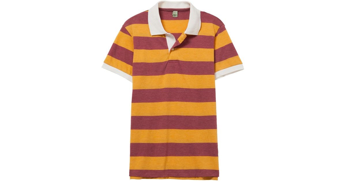 Alternative Apparel Ugly Striped Polo Shirt in Red for Men Lyst